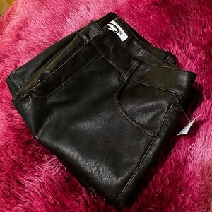 Brown Faux Leather Pants NWT